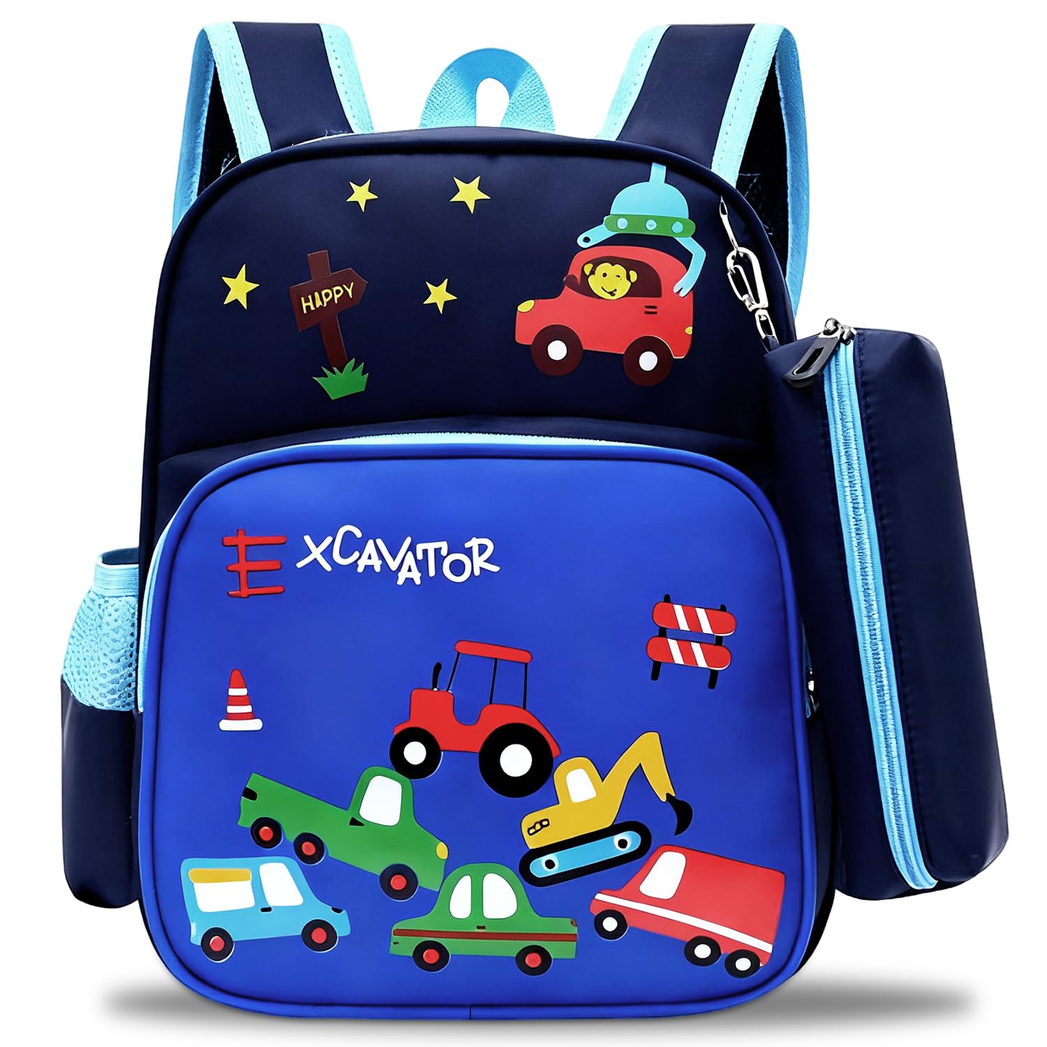 IQEPXTGO Cartoon Bulldozers Backpack,Anime Backpack, Children Bookbag, Outdoor School Bag Casual Daypack Personalised Kids Printed Primary School Bag Childrens Rucksack