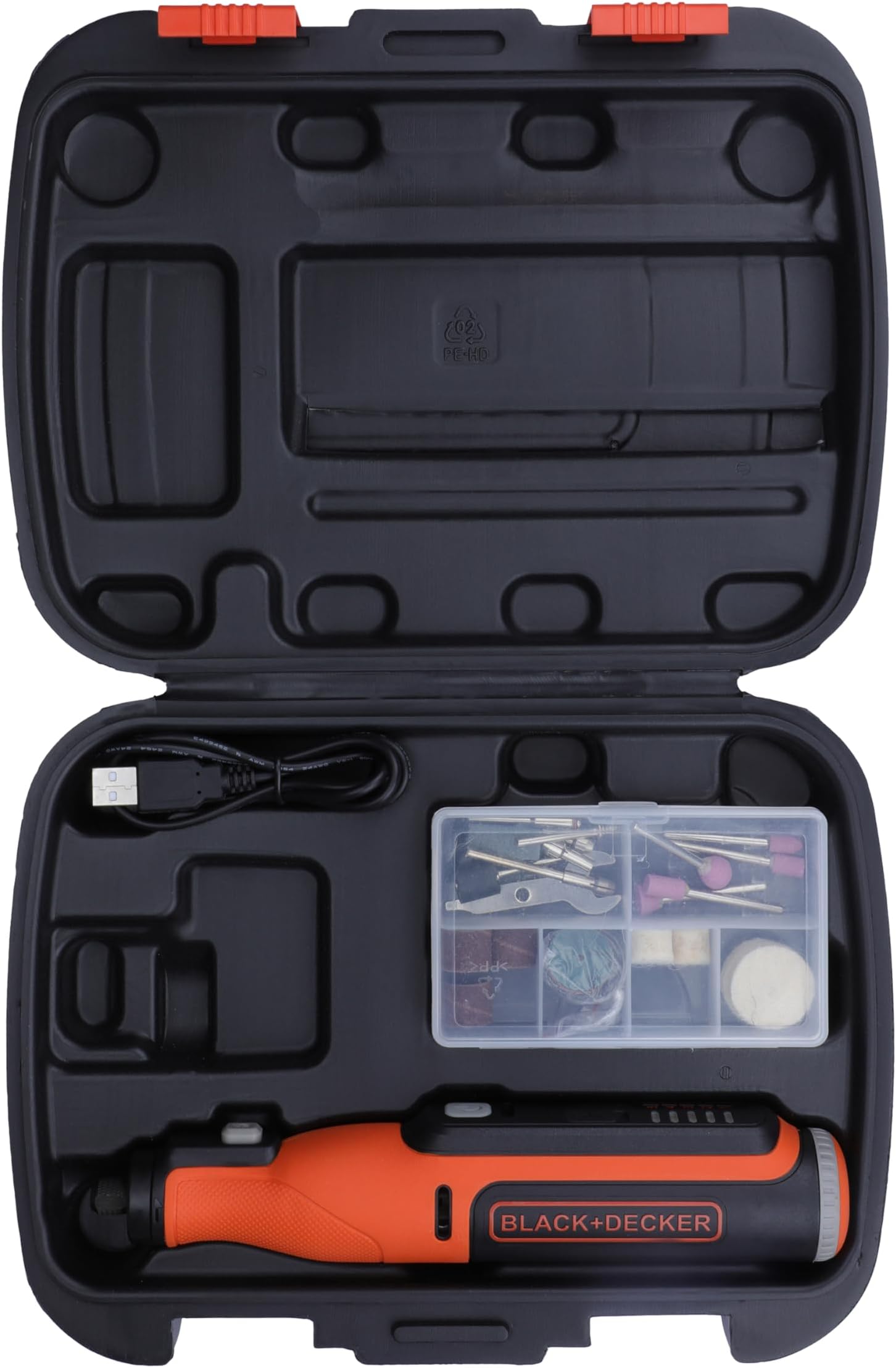 BLACK+DECKER BCRT8K35-B1 8V 1.5Ah Cordless Rotary Tool With 35-Piece Accessory Set