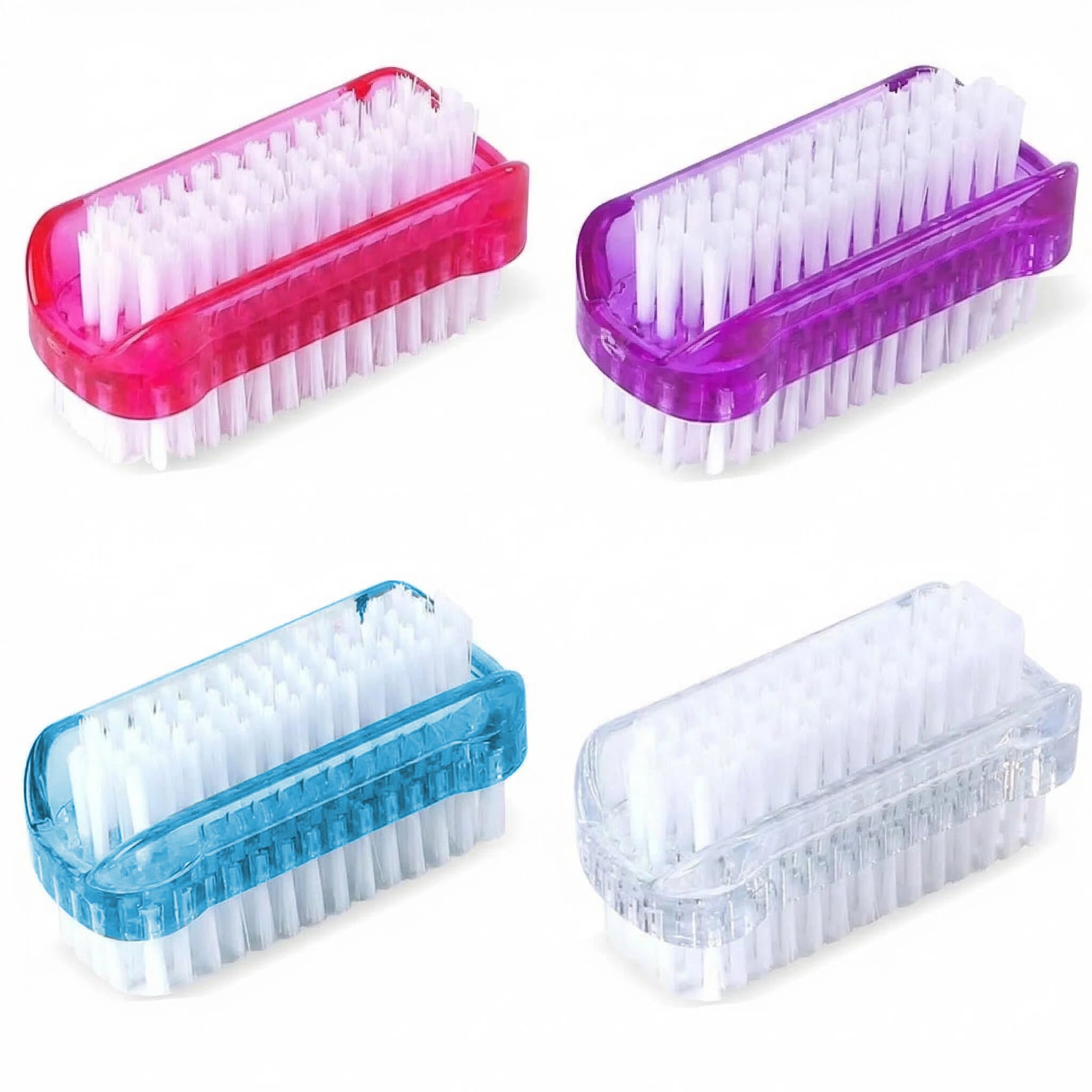 4 Pièces Brosse à Ongles Double Face, Brosse a Ongles Main, Brosse de Nettoyage Pour Nettoyer Les Cuticules, Les Ongles, Les Orteils, Les Ongles, Les Mains et Les Mains(4 Color)