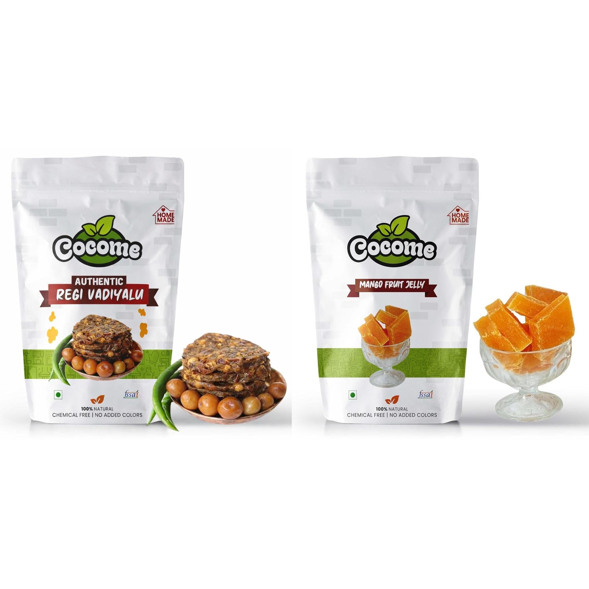 COCOME - Regu Vadiyalu | Jujube Vada 500g & Mango Fruit Jelly | Mamidi Thandra 500g (Combo)-image-14