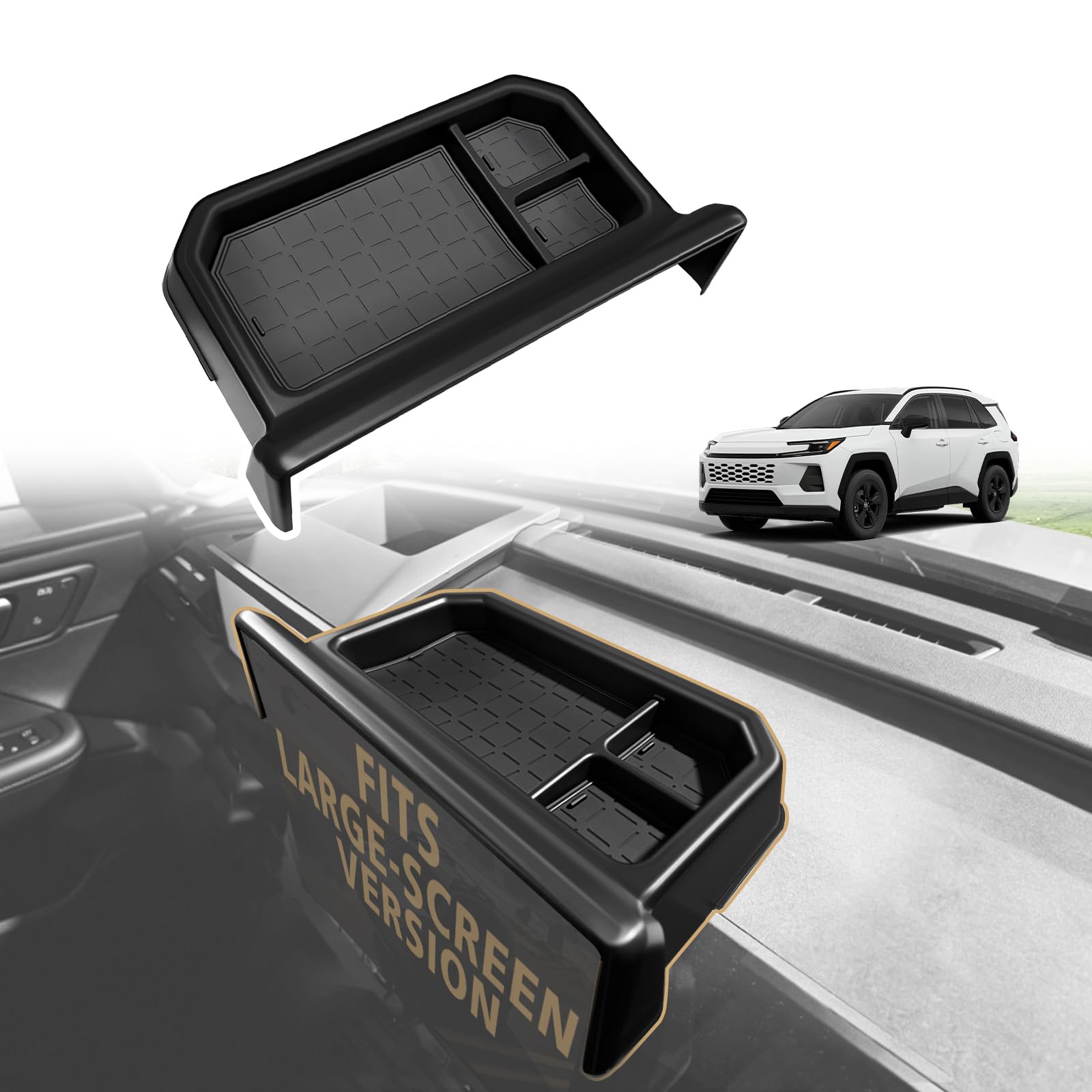 Photo 1 of Muslogy Dashboard Storage Box for 2026 Toyota RAV4 (12.9" Screen Only)