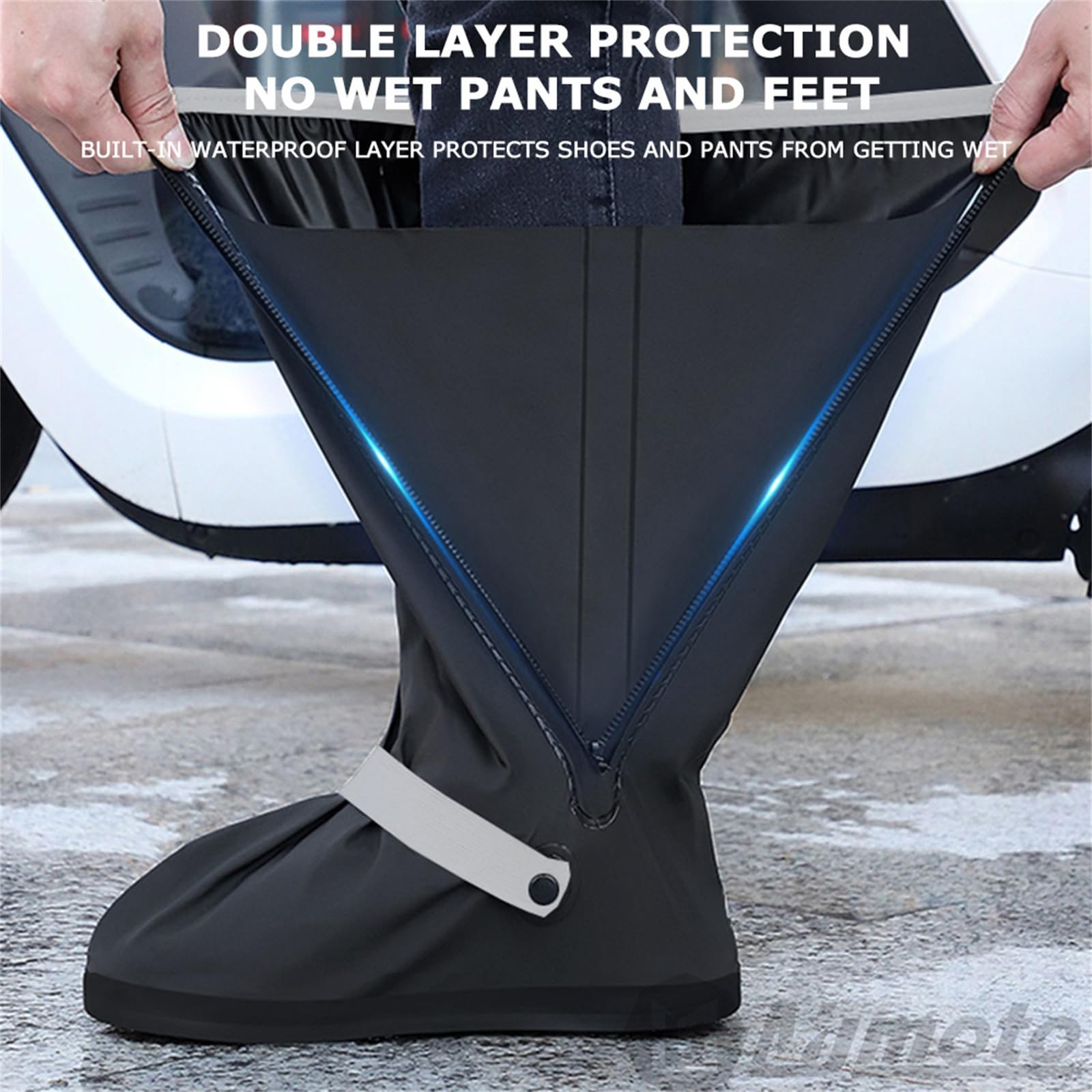 Hochrohrowe pokrowce na buty motocyklowe, kreatywne, wodoodporne, wielokrotnego użytku, do jazdy na motocyklu, jazdy na rowerze, na kalosze przeciwdeszczowe, odporne na deszcz, pokrowiec na