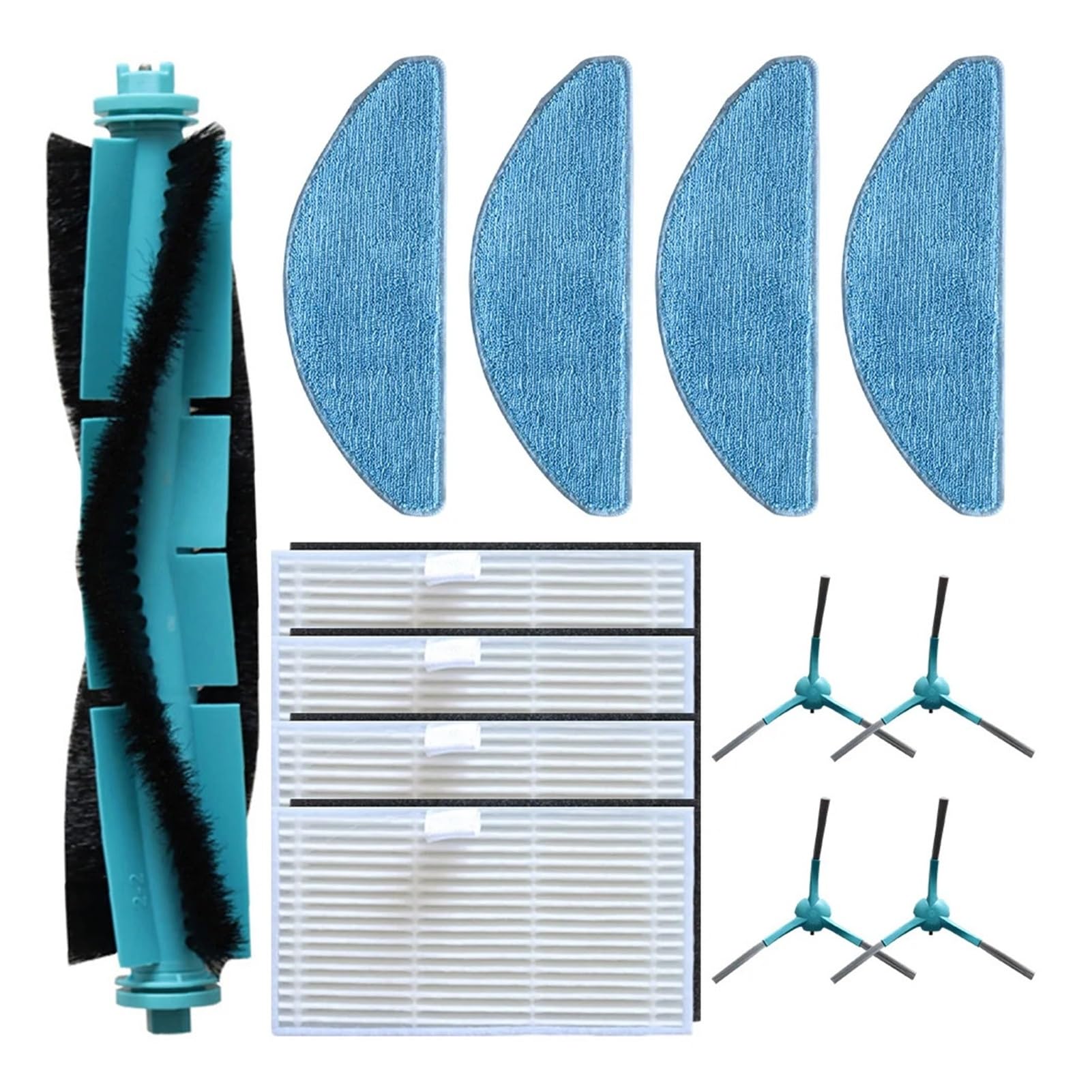 Dirlux Compatible with OKAMI R117 Robot Vacuum Cleaner Main Brush Mop Cloth Filter Side Brushes Kit(A)