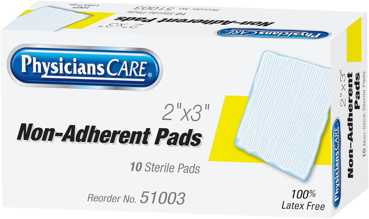 Acme Unitd NonAdhesive Gauze Pads W/Tabs, 2 X 3, 10/Box