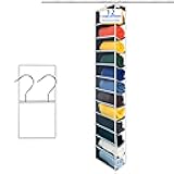 Closet Organization,12 Section, Hanging Closet Organizer, Space Saving, College Dorm Essentials for Girls, Heavy dutys Hooks Up to 45 Pounds, Clothes Storage,Closet Organizer,Black/White