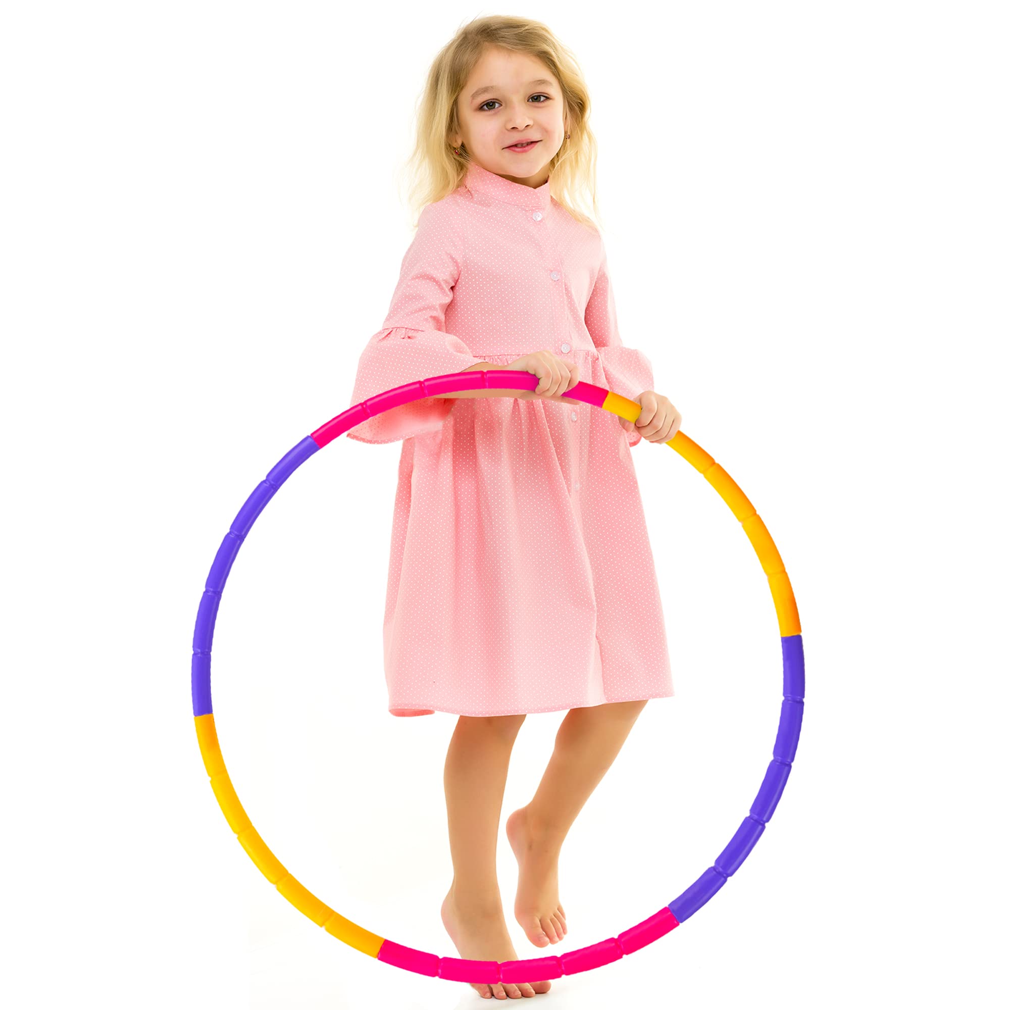VENSEENKids Exercise Hoop, Detachable Adjustable Size Kids Fitness Hoop for Boys and Girls