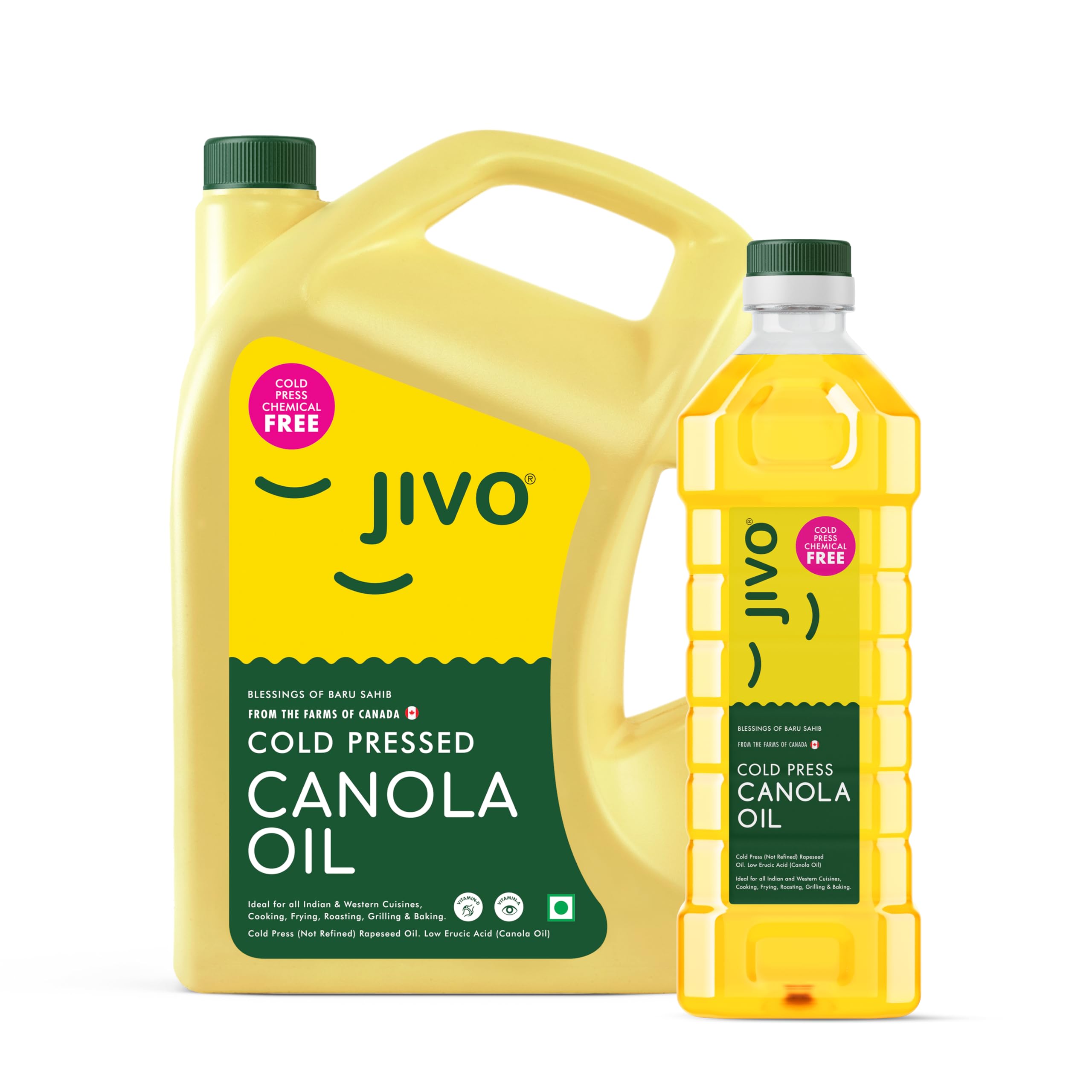 JIVO Canola Cold Press Oil,Healthiest Cooking Oil 5 LTR &Jivo Canola Oil,1 Litre Cold Press Healthy Cooking Oil-image-4