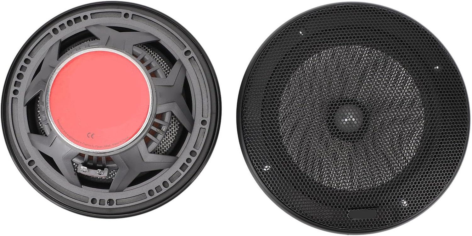 Acouto 6.5in Car Speaker Crossover, High Fidelity Component System, Glass Fiber Cone, Silk Film Soft Dome Tweeter, Suspension, 60W Power, 12V, 4Ω, 91db, Fitment for Cars, Homes,