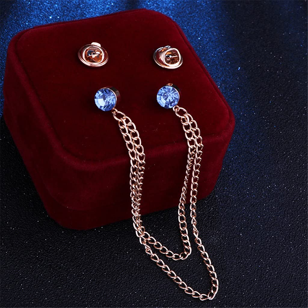 RWRAPS Brosche mit Strass-Quaste und Kette, Anzug, Hemd, Abzeichen, Kleid, Korsage, Kragen, Broschen für Herren, Schmuck (Farbe: A) (CB)