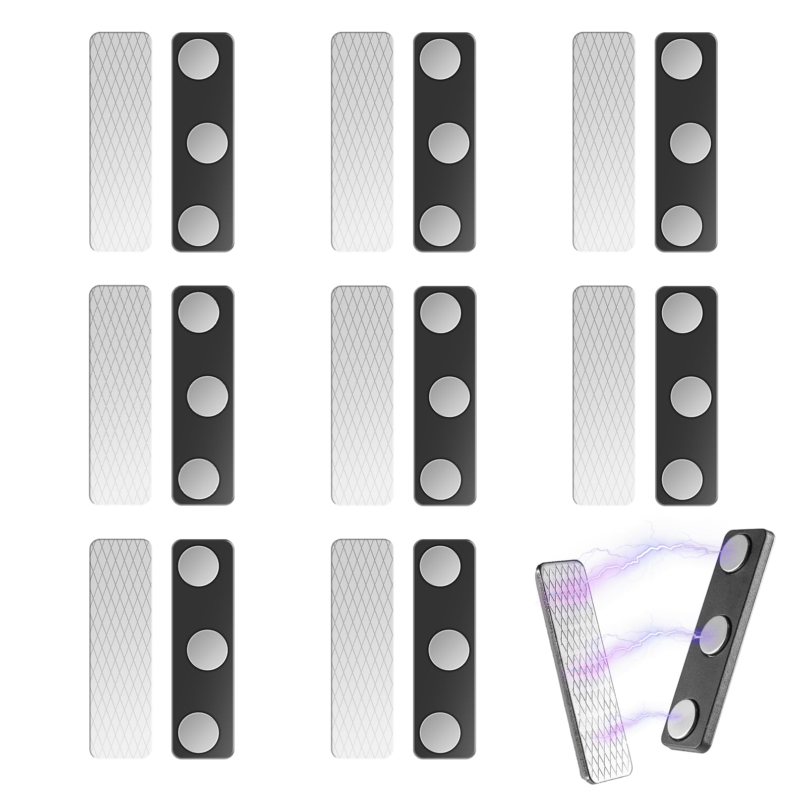 8 Pairs Curtain Magnets 45×13mm – Blackout Curtain Clips With Adhesive Magnets For Window Blinds & Blackout Curtains – No Drilling