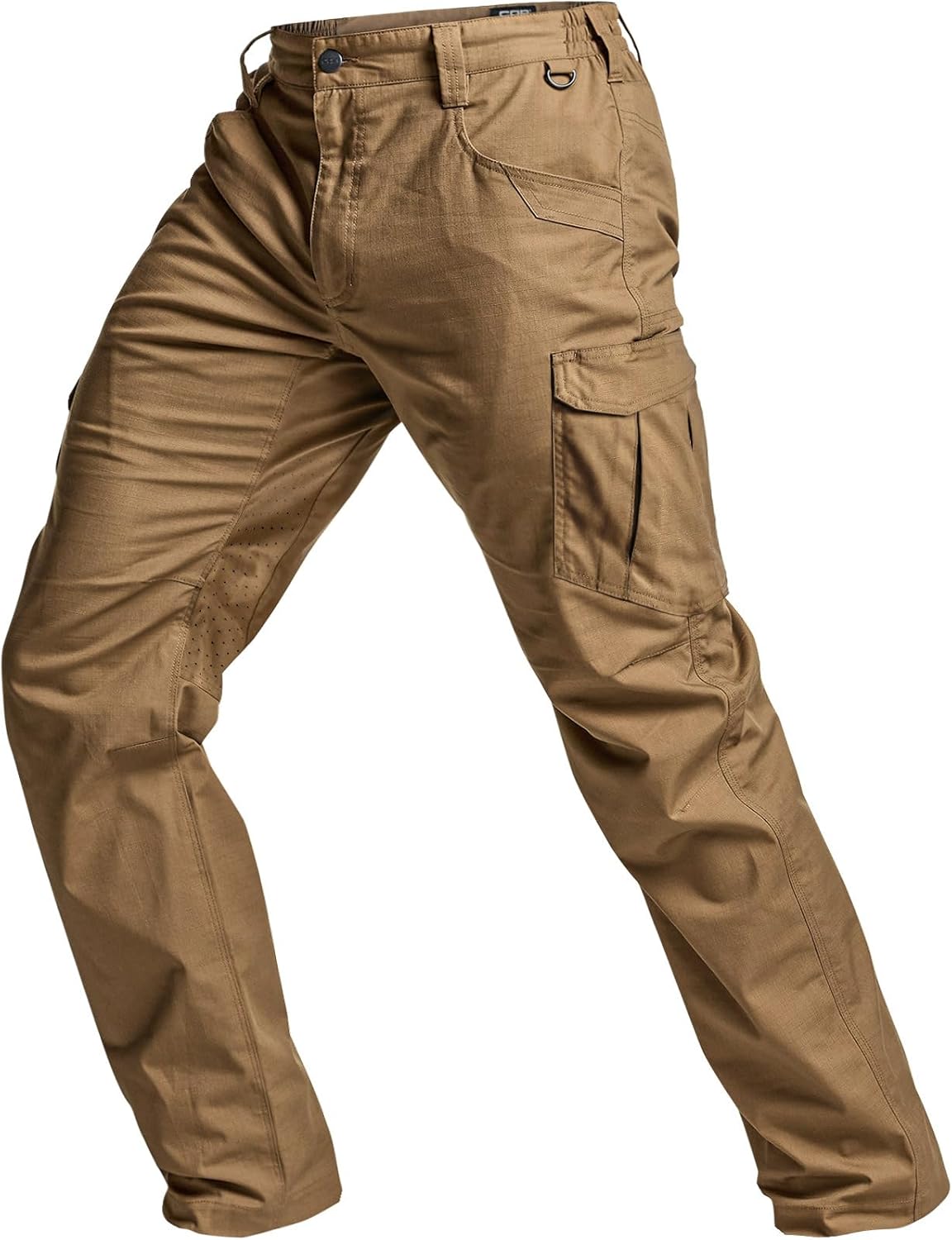 CQR Men's Utility Flex Cargo Pants, Classic-Fit Casual Stretch Work Pants, Water Resistant Lightweight Tactical Hiking Pants - Image 10