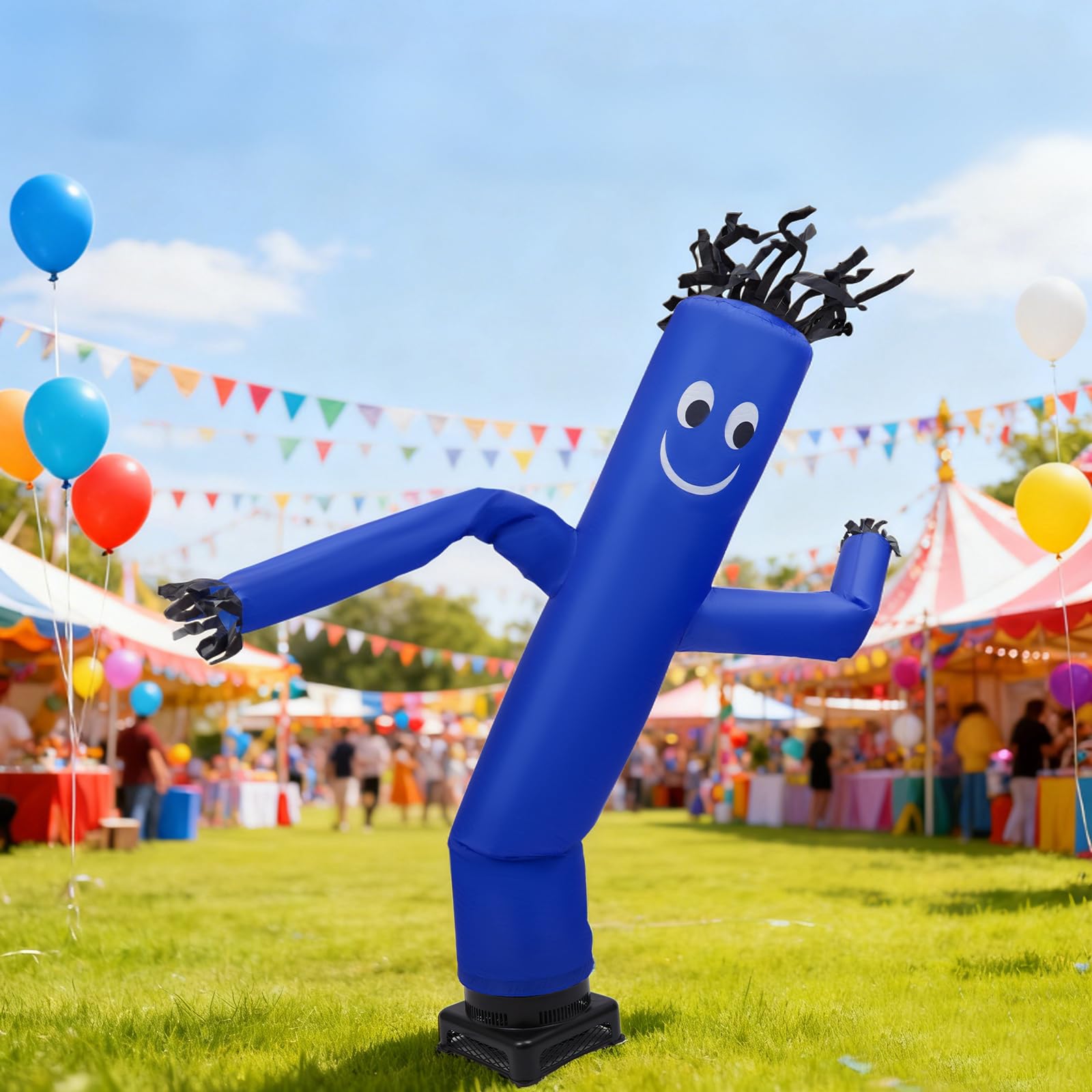 Aufblasbarer Lufttänzer mit 550W Gebläse - Aufblasbarer Schlauchmann Sky Puppet Dancer, 8ft höhe, Wackelnder Werbeschlauch für Festivalwerbung,Events & Werbung (Blau)