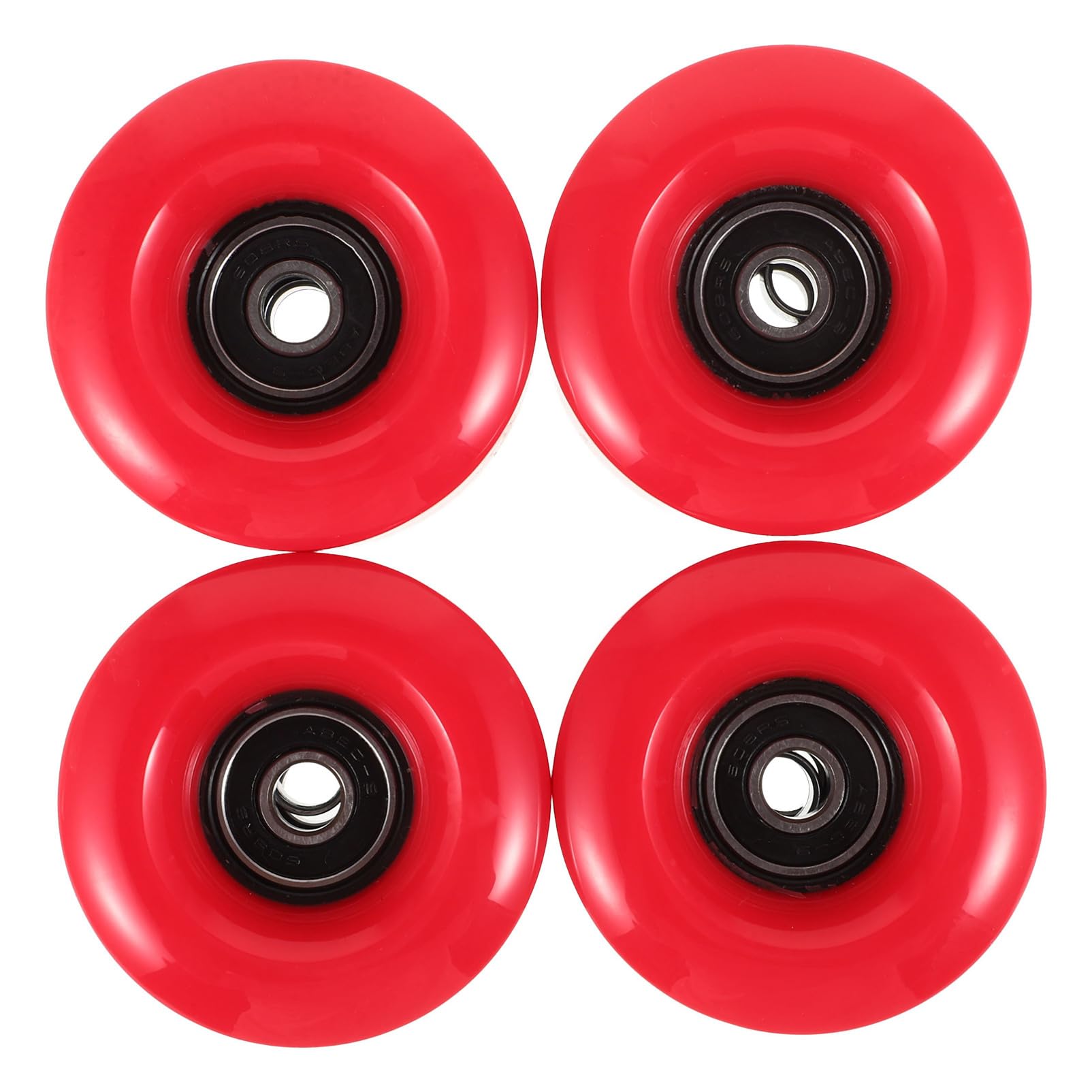 INOOMP 4pcs Roller Skate Wheels Replacement Red Roller Skating Wheel Parts for Quad Skates or Outdoor Double Row Skating or Skateboard Accessories