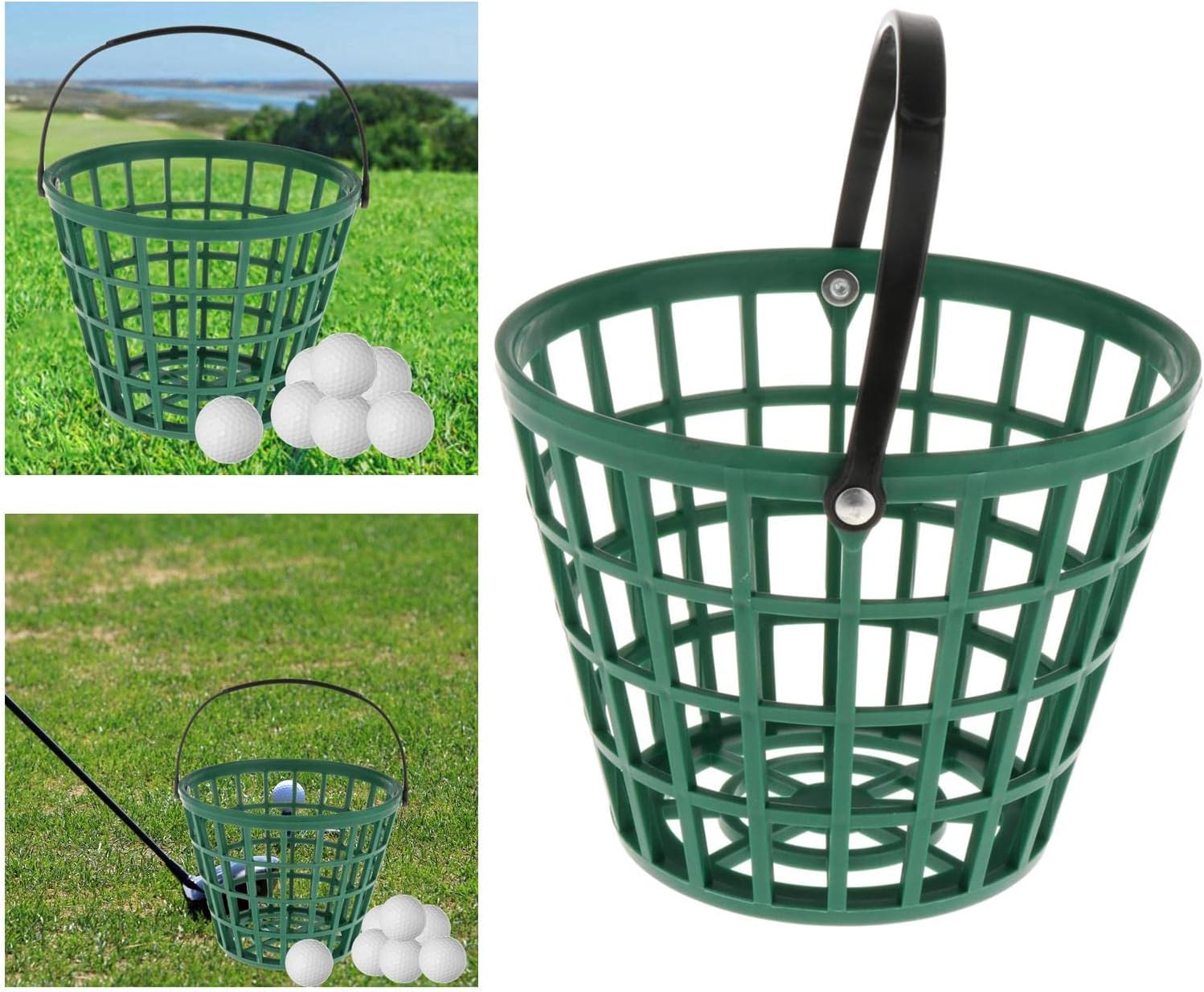 SM SunniMix Unbreakable Golf Ball Basket, Golfball Container with Handle Ball Holder Contains 25/50/100 Balls Range Accessories