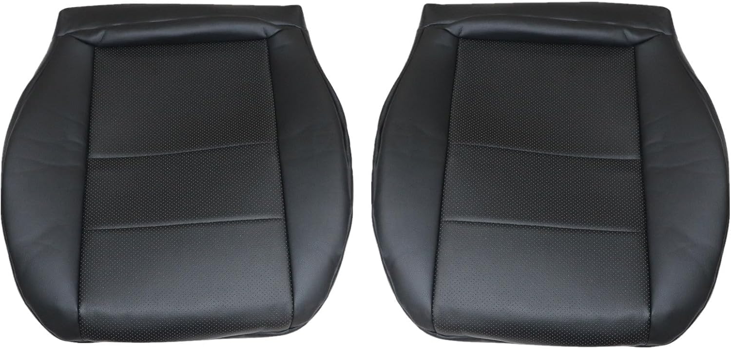 Priprilod Black Driver & Passenger Bottom Replacement Leather Seat Cover Compatible with Mercedes Benz C250 C300 C350 2008-2014, Compatible with Mercedes Benz GLK250 GLK280 GLK300 GLK350 2008-2015