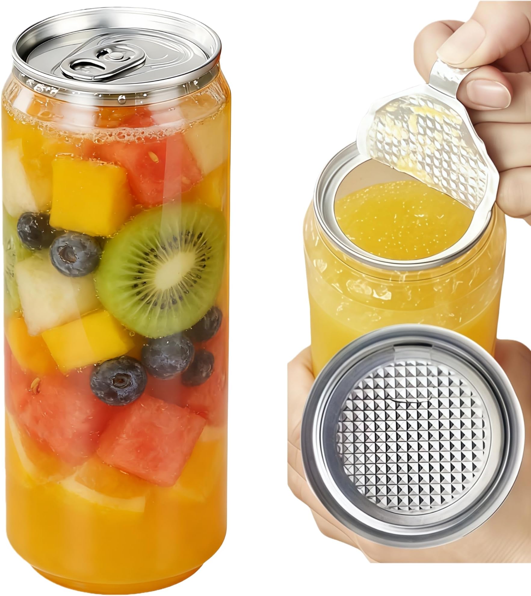 200-Pack 17 oz (500ml) Disposable Plastic Cups with Lids - Leak-Proof Sealable PET Juice Bottles for Smoothies, Boba & Iced Coffee - Compatible with Can sealer (Easy tear lid)