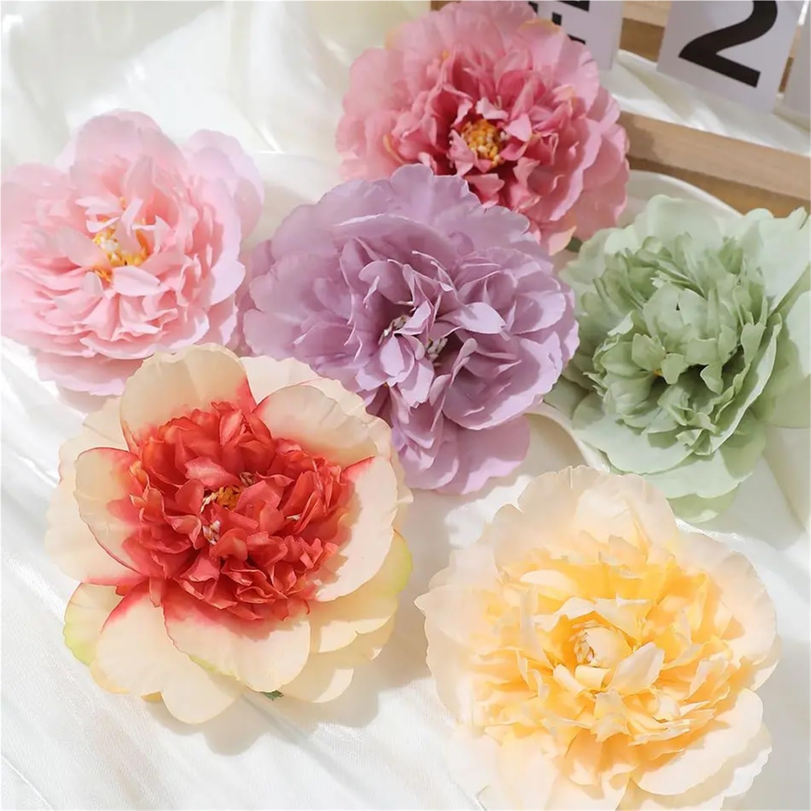 20 fiori artificiali, rose di seta, for decorazioni nozze, casa, cameretta, accessori for ghirlande fai da te Per Decorazioni(White)