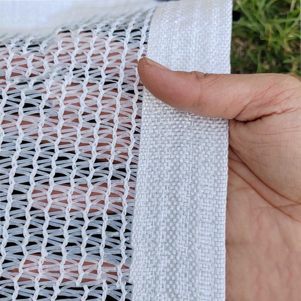 GLDYTVF UV-Resistant Shade Cloth 3x5m (9.8x16.4ft) - 50% Shade Netting for Greenhouse Garden Patio Backyard - White with Grommets for Easy Installation