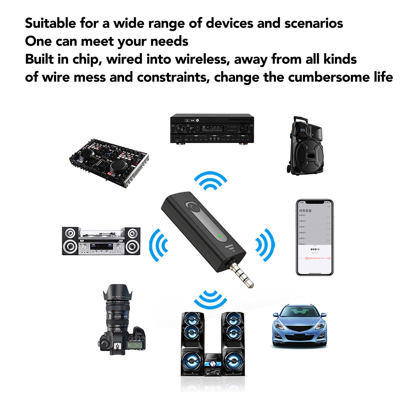 Microfono Lavalier Wireless Foro da 3,5mm, Microfono Lavalier Wireless a Cancellazione Automatica Professionale, Microfono Risvolto K35, Plug and play.