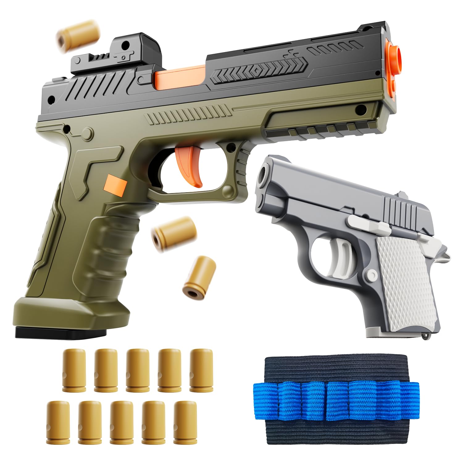 View 1 of [MISSING PARTS] FLLOBE Shell-Ejecting Toy Gun with Mini Fidget, 2-Piece Set