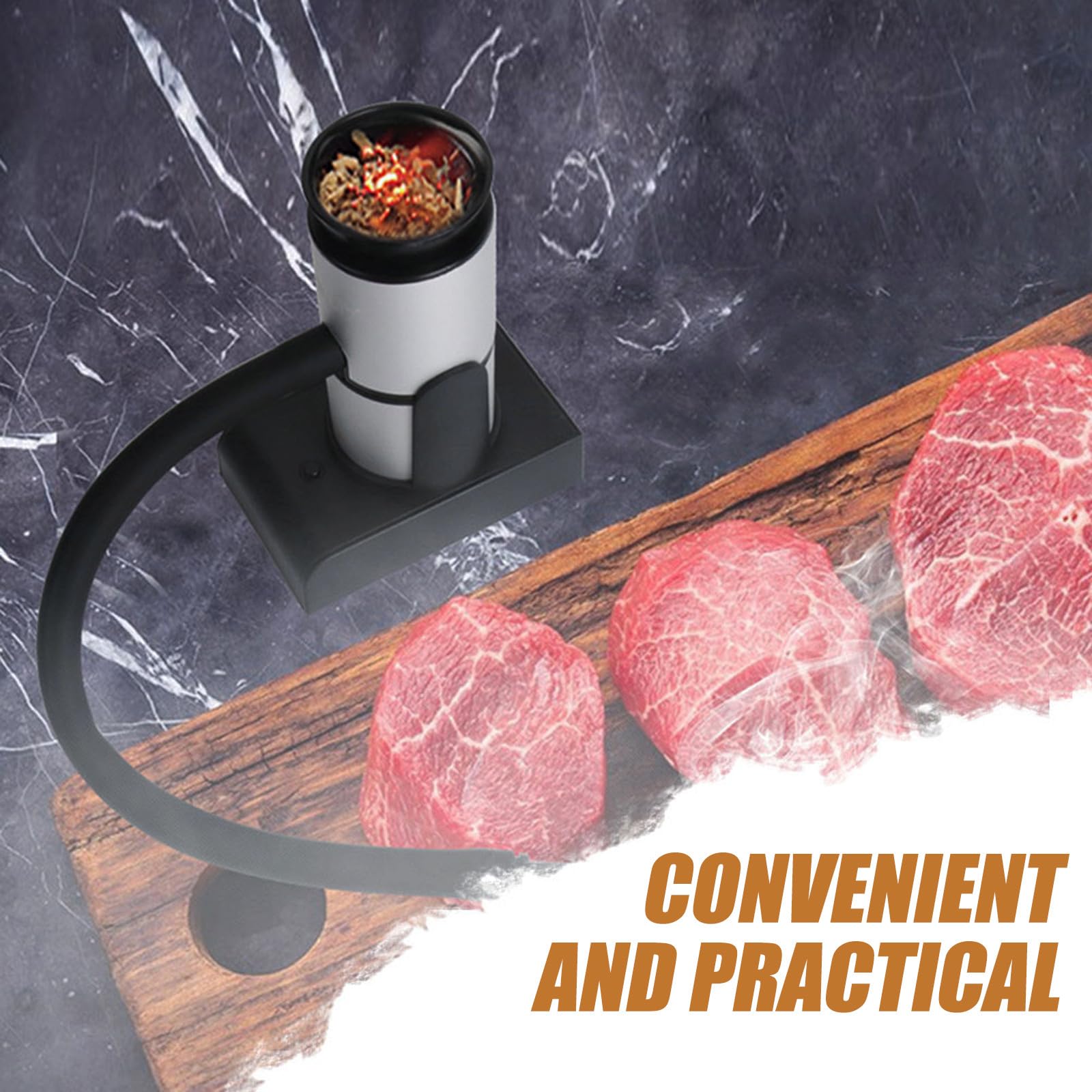 Abaodam Affumicatore Portatile per Cucina e Barbecue, Generatore di Fumo Alimentare a Freddo in Metallo Leggero senza Fonte di Calore, Infusore di Fumo per Carne, Cocktail e Picnic