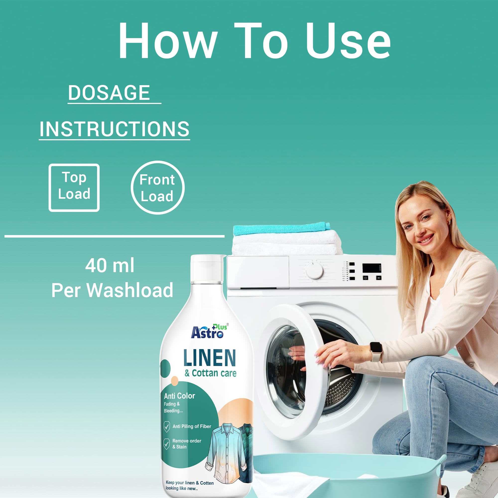 Astro Plus+ Linen & Cotton Care Best Washing Liquid For Clothes-Fabric Gentle Wash for Linen, Silk, Chiffon, Cotton, Georgette, and Woolen (500ml) 1
