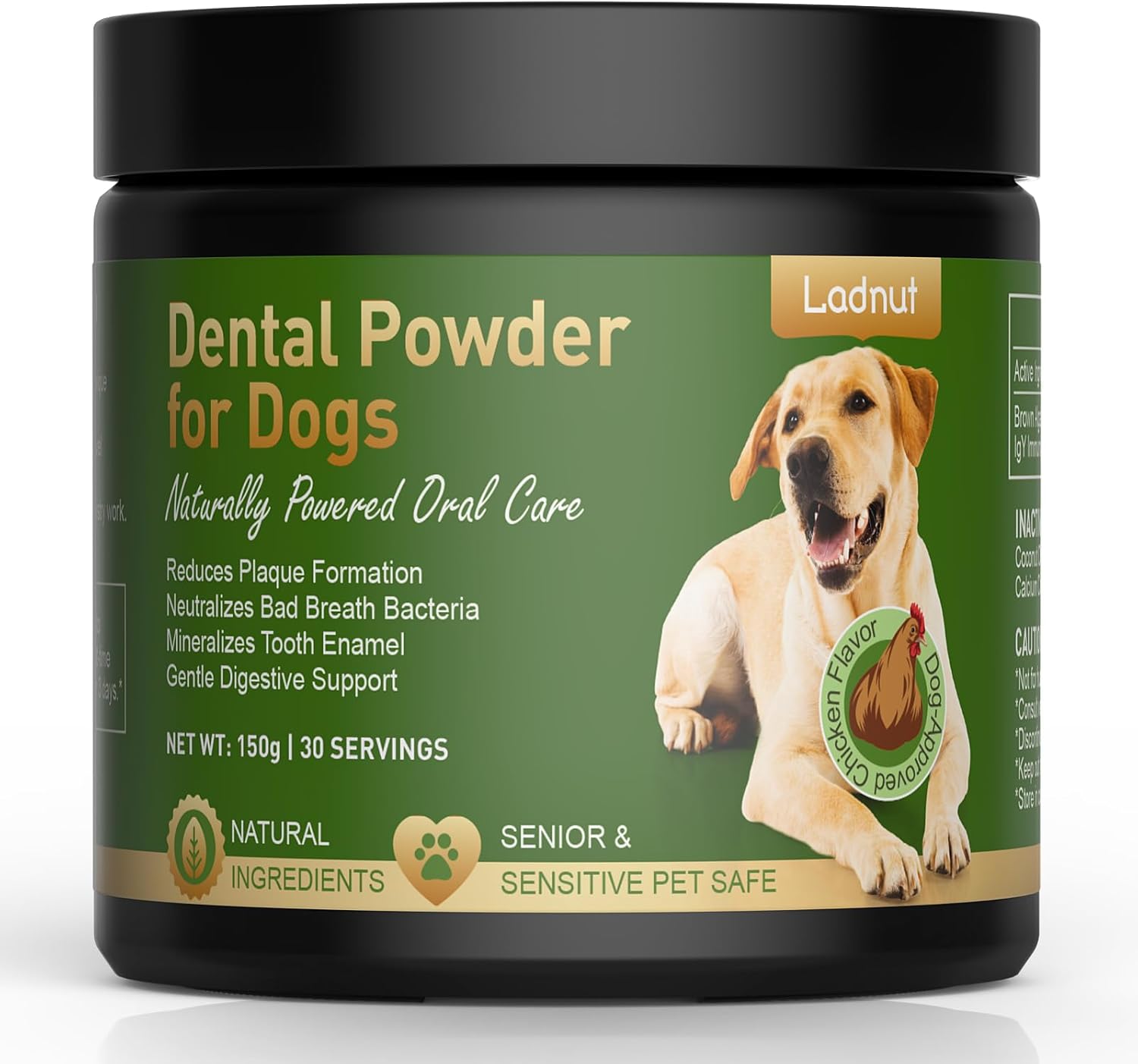 Dog Teeth Cleaning Powder,Natural Dental Powder for Plaque Remove,Tartar Control,7-Day Fresh Breath, No Brushing Needed, Chicken Flavor