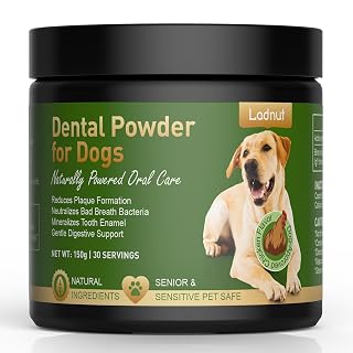 Dog Teeth Cleaning Powder,Natural Dental Powder for Plaque Remove,Tartar Control,7-Day Fresh Breath, No Brushing Needed, Chicken Flavor - Amazon product rated Grade A