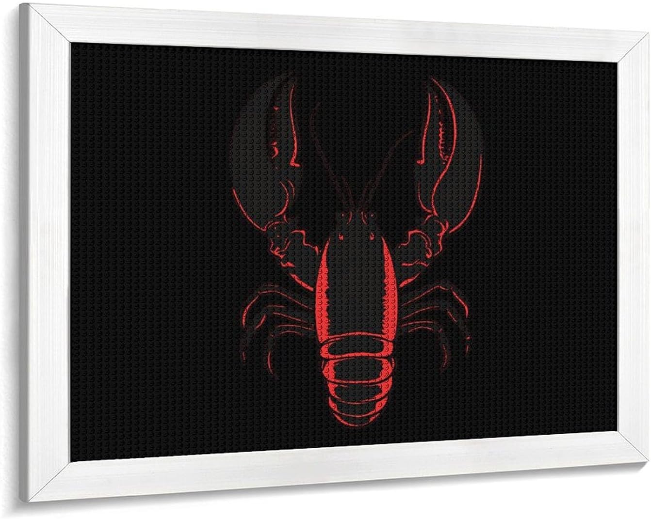 Lobster Crawfish Printed Diamond 5D Painting Kit 16x20in DIY Full Drill Craft with Tools for Home Wall Decor Gift White Wood 50 * 40cm