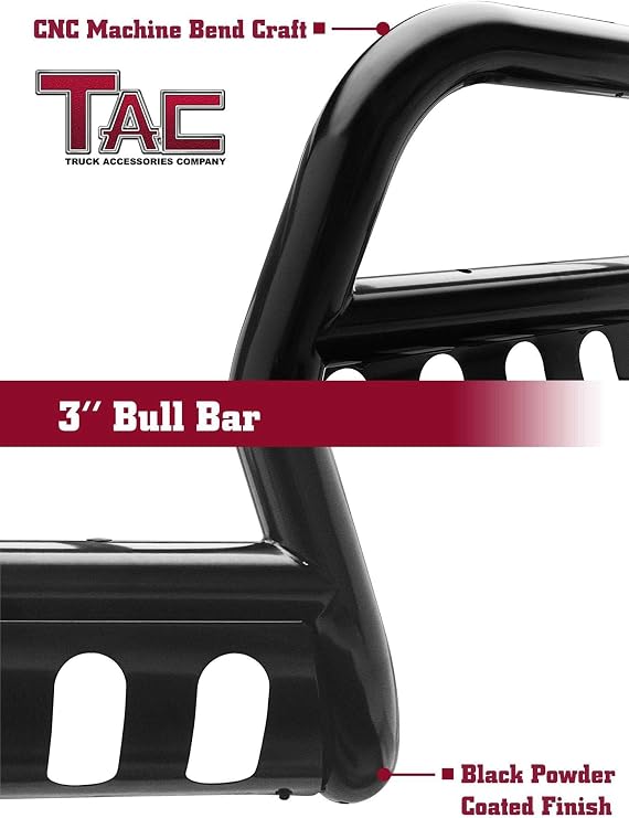 TAC Bull Bar Fit 2019-2023 Ford Ranger Truck Pickup 3 Black Front Bumper Grille Guard Brush Guard Off Road Accessories