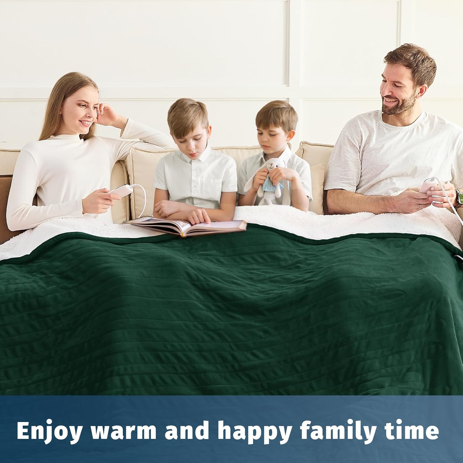 Heated Electric Blanket King Size - 90" x 100" Heating Blanket with Dual Control, 10 Heating Levels & 8 Hours Auto Off, Soft Warm Flannel Blanket, Christmas Birthday Gifts for Senior Grandma - Image 4