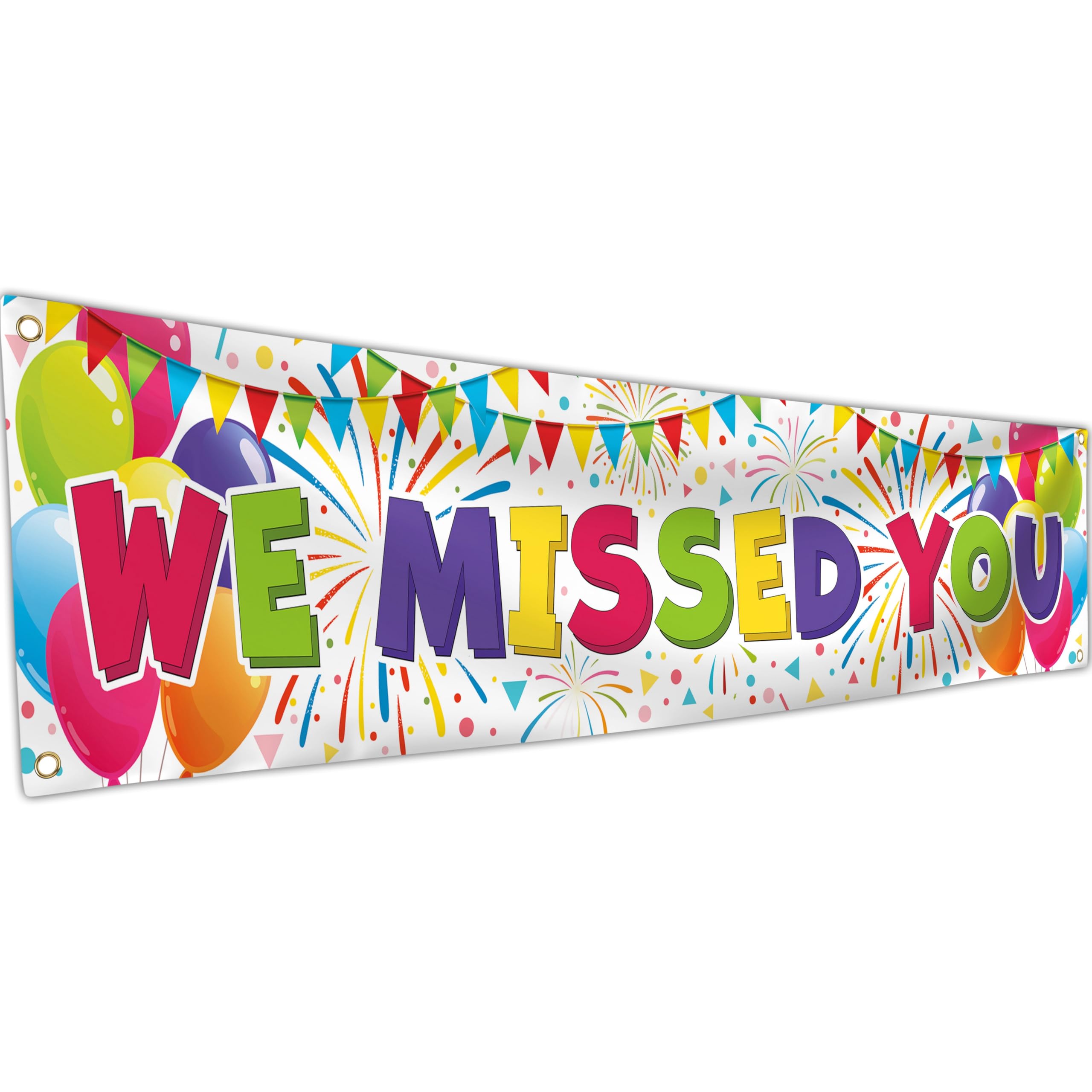 Welcome Home Banner - Missed You So Much - 180 x 40cm with Welcome Home Balloon - White