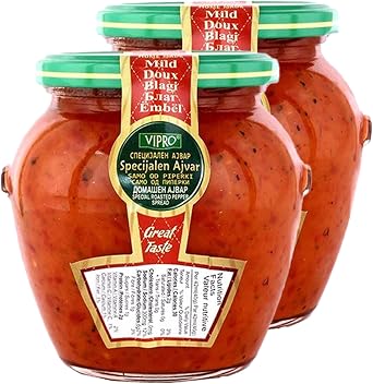 Africa Select Vipro Special Mild Ajvar Relish 580ml Jar Pack of 2 | Authentic Roasted Red Pepper & Eggplant Spread | Traditional Balkan Doma en Specijalen Ajvar