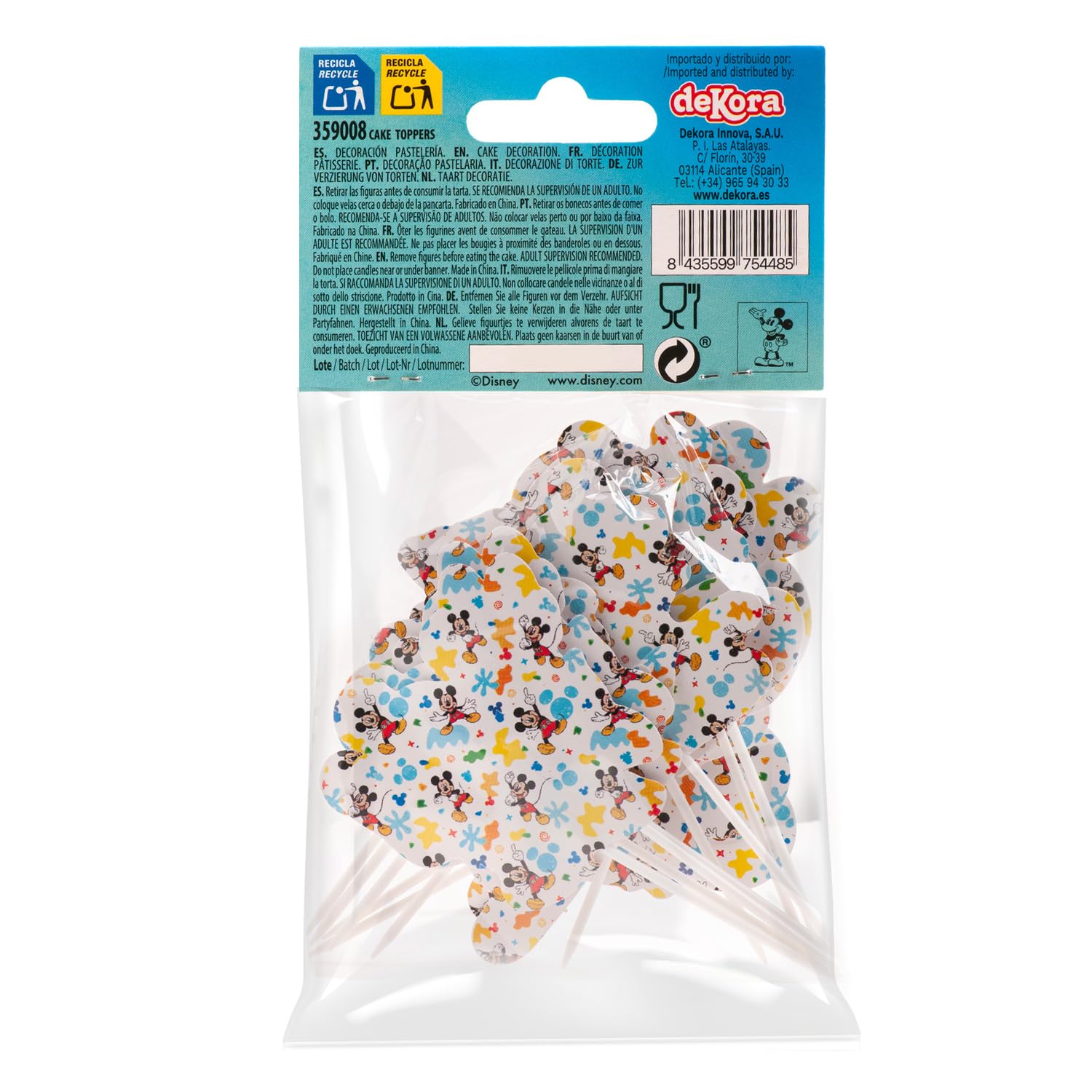 dekora - Kit to Make and Decorate Mickey Mouse Cupcakes on Paper - 6 Models 30 Units