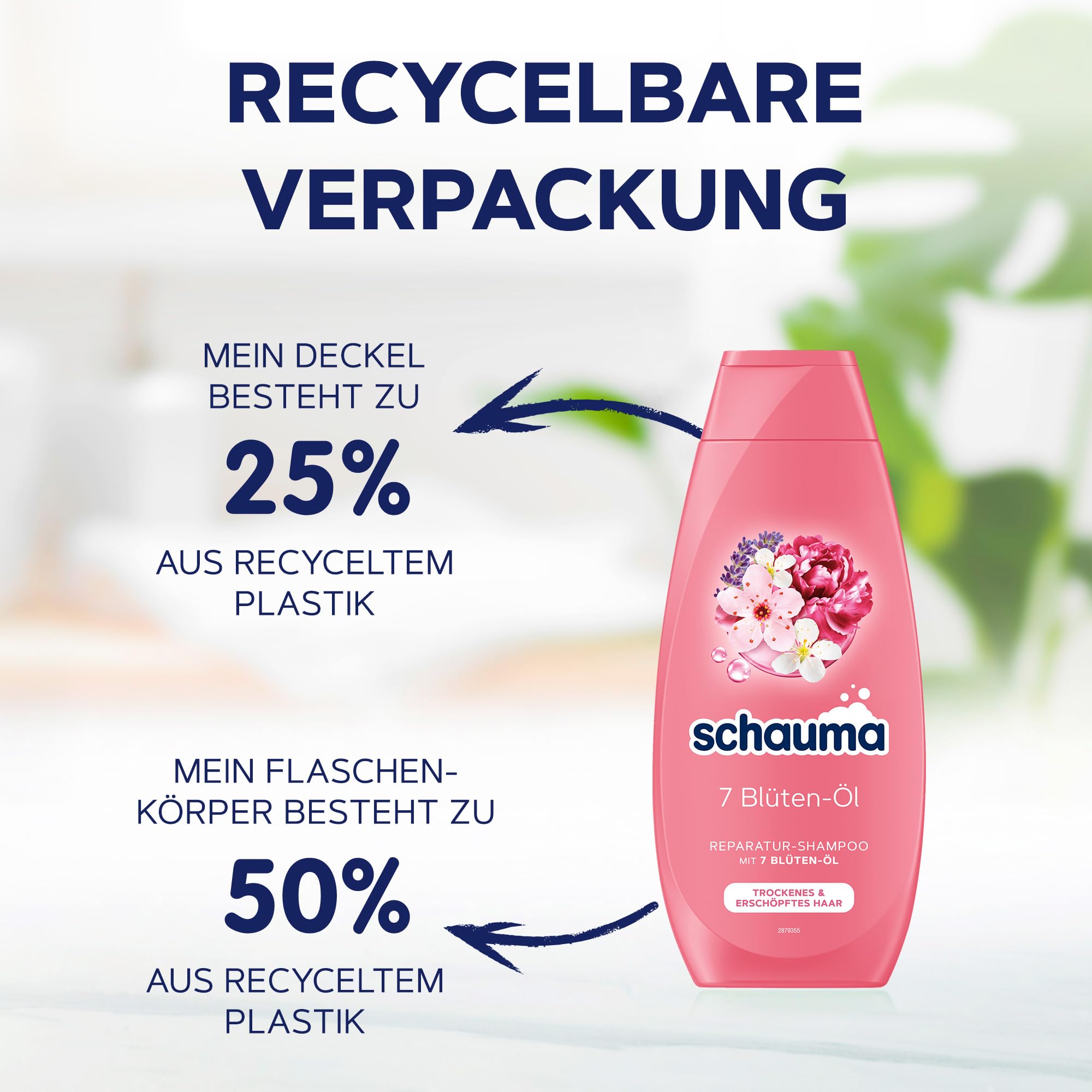 Schwarzkopf Schauma szampon naprawczy, 7 olejków kwiatowych (400 ml), wygładza i naprawia każde pasmo włosów, szampon regenerujący do suchych i zubożonych włosów