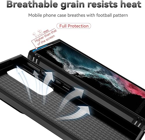 Miniatura 9 de Funda para Samsung Galaxy S23 Ultra con funda para cámara deslizante, protector de pantalla HD prueba de caídas de grado militar Funda protectora