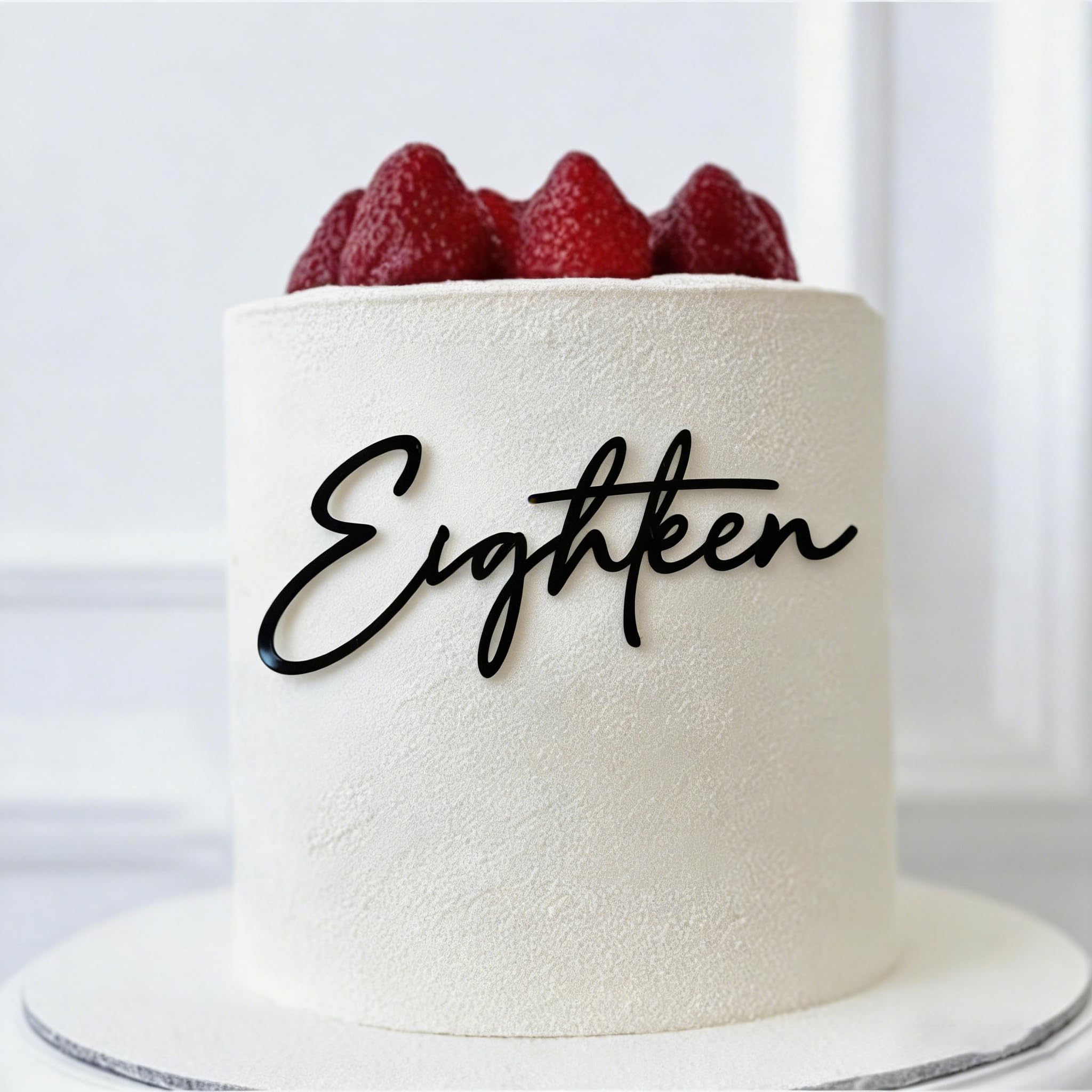 Black Acrylic Eighteen Cake Topper, 18th Birthday Cake Topper, Happy 18 Cake Decorations for Girls & Boys, 18th Anniversary Party Cake Decorations