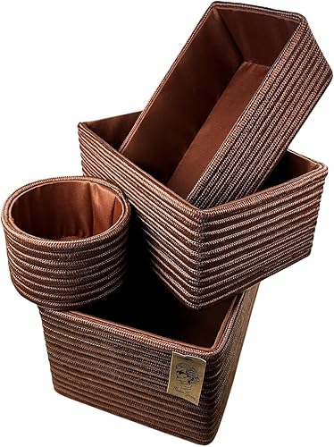 Modern Granny Juego de 4 cajas de almacenamiento resistentes al agua hechas a mano, contenedores de almacenamiento, decoración del hogar, cubos