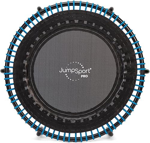 Miniatura 12 de JumpSport 350 PRO - Trampolín de fitness resistente para interiores, 39 pulgadas, 36 cordones elásticos EnduroLast de alta calidad, rebote