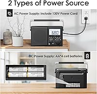 Vista 3 de LEOTEC AM FM Radio with Bluetooth,Portable Radio Strong Reception,Plug in Wall,Battery Operated,10 White Noise Sounds,Digital Sleep Timer,Headphone