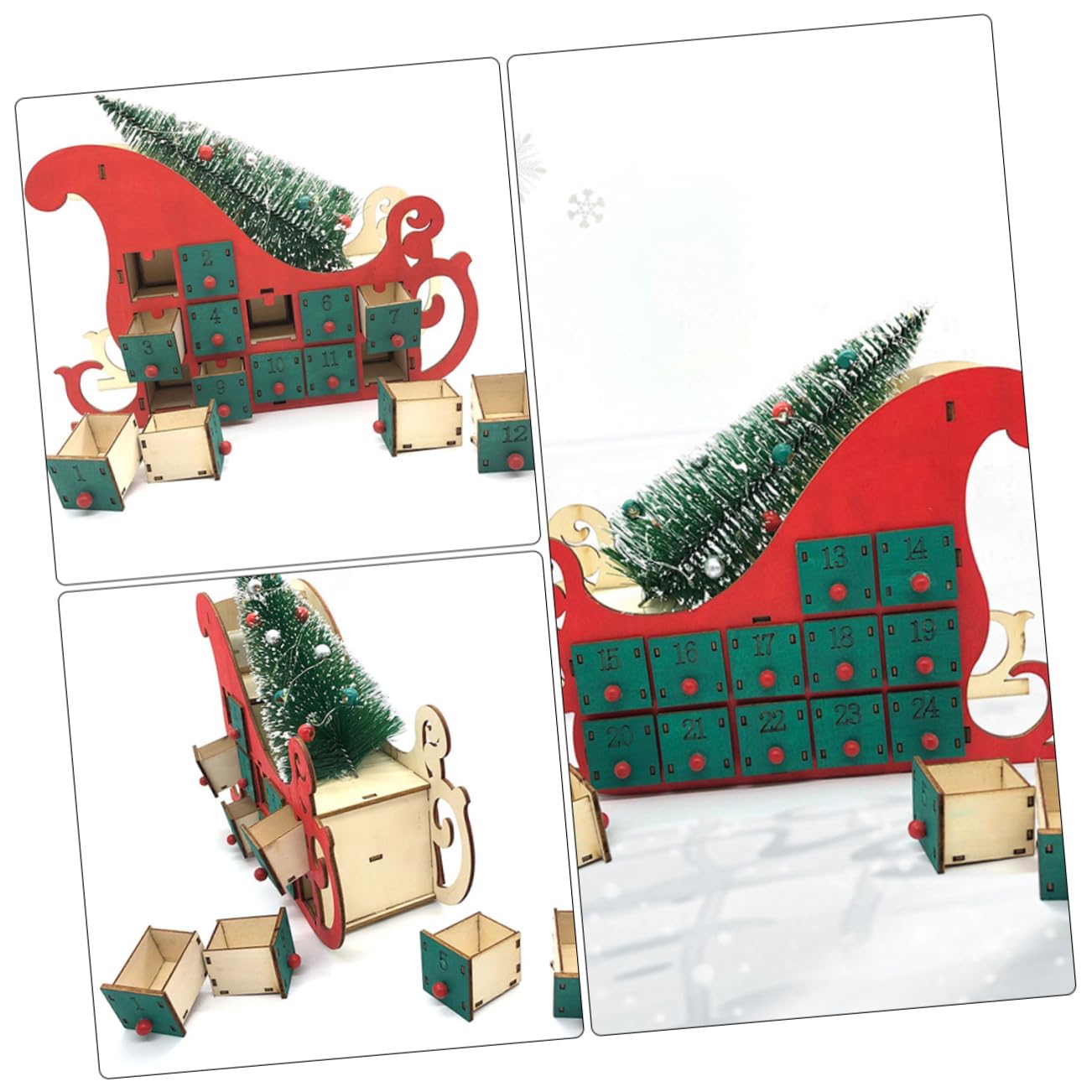TOPBATHY Holzblock Kalender für Weihnachten Adventskalender aus Holz mit LED Countdown-kalender als Dekorativer Kalender für Wohnzimmer und Schlafzimmer