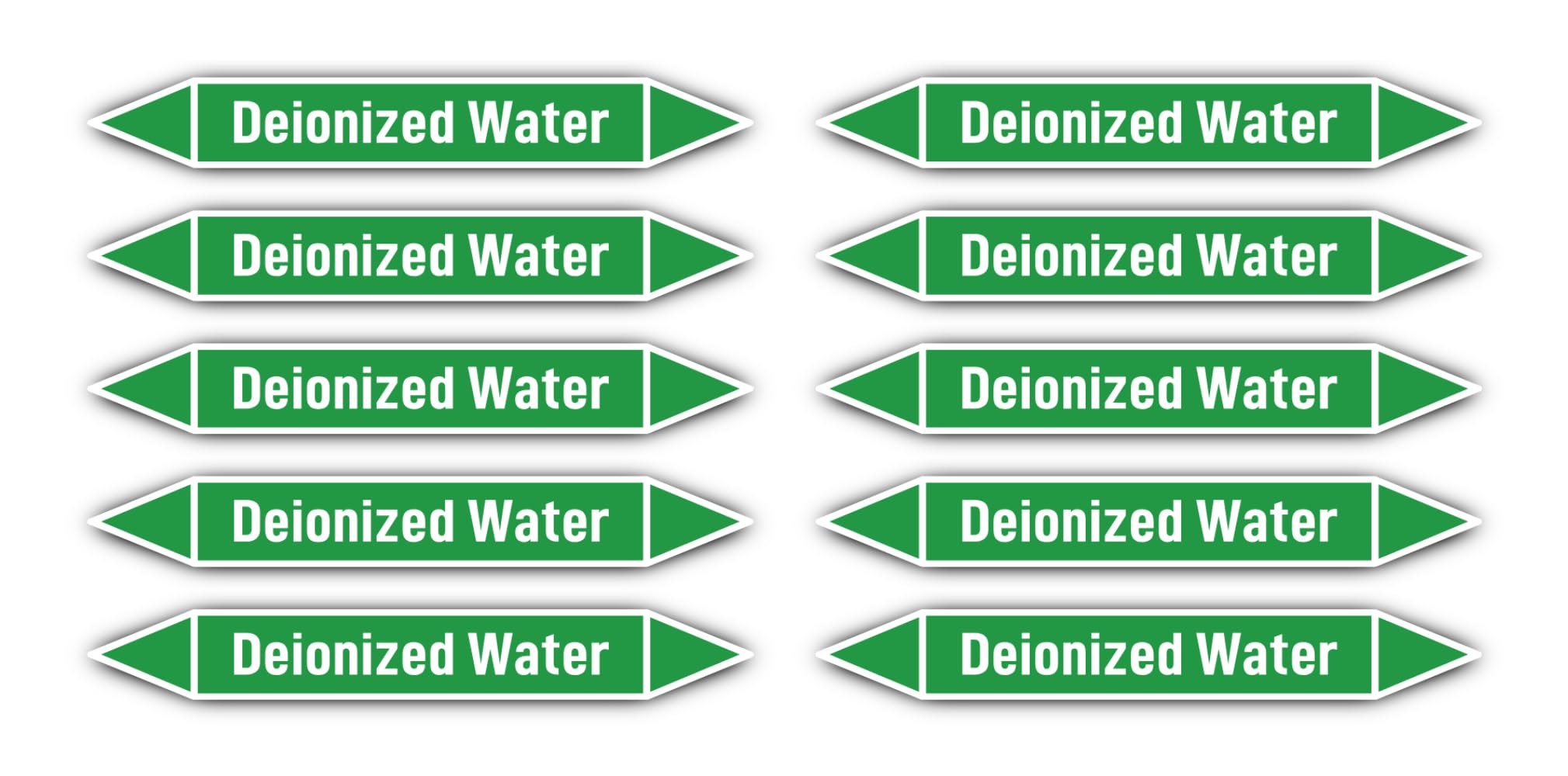 Havati Water: Deionized Water Sticker 100 X 15 Mm Pack Of 10 – Group 1 – Water – Pipeline Marking – According To Din 2403 – Language: English – Deionized Water