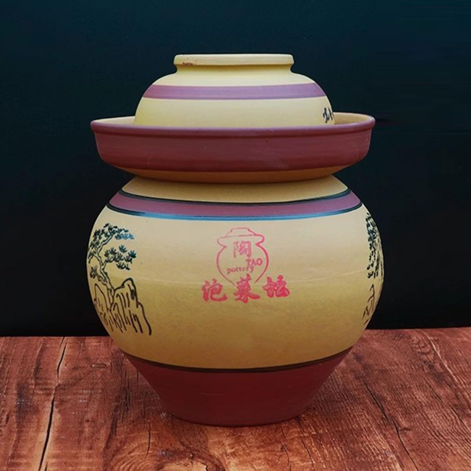Słoik fermentacyjny z pokrywką z uszczelką wodną, Tradycyjne chińskie porcelanowe słoiki na kiszonki, Ceramiczny garnek do fermentacji, gliniany garnek kuchenny,11kg