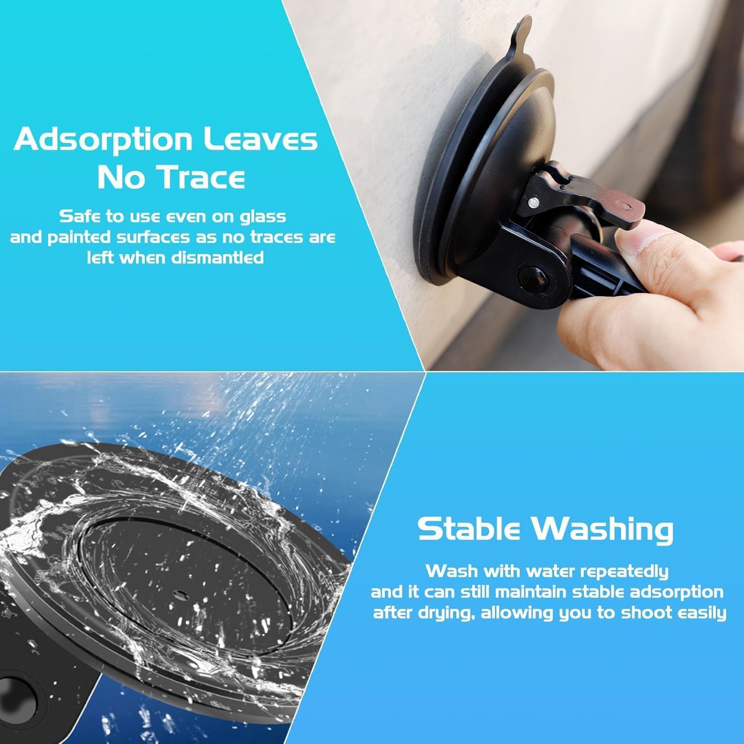 for DJI Action 5 Pro/4/3 Accessories, Osmo 360 Suction Cup Mount Bike Handlebar Mount Quick Rlease Mount Accessories Kit,For Osmo 360 Car Windshield Window Dash Holder Kit Motocycle Bike Handlebar