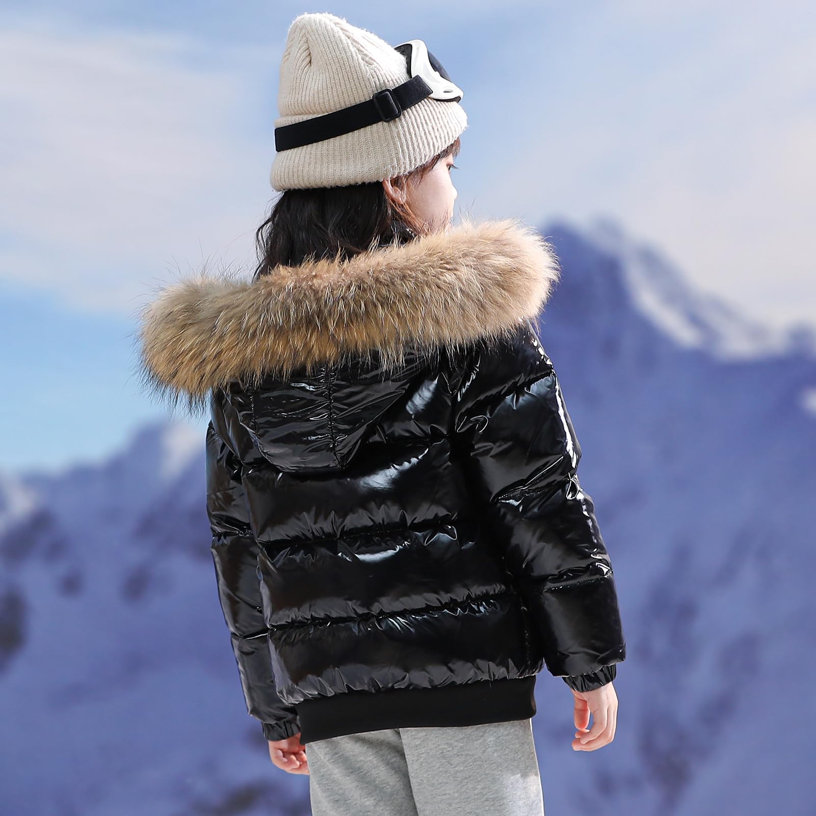Cappotto Invernale Bambina e Bambino Giacca Imbottita con Cappuccio Giacche Cappotti Raggazzi Antivento