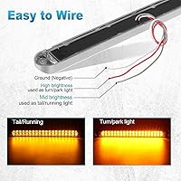 Vista 5 de PARTSam Kit de barra de luces LED de remolque de 17 pulgadas, lente transparente, doble fila, 40 LED, 2 luces traseras LED rojas de 17 pulgadas + 2