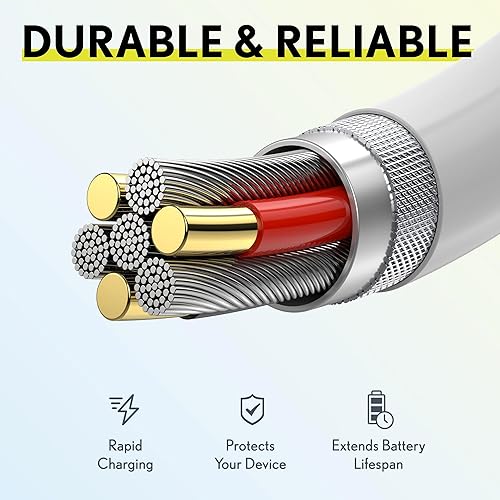 Miniatura 6 de Overtime Cable Lightning para iPhone, certificado MFI, cable de carga USB-A a Lightning portátil e inteligente, cable de carga rápida de Apple,