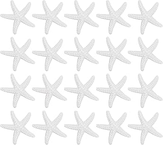 AUEAR, 30 Pcs Lovely Starfish Decor Pencil Finger Resin Starfish for Wedding Party Crafts and Home Decoration (White)