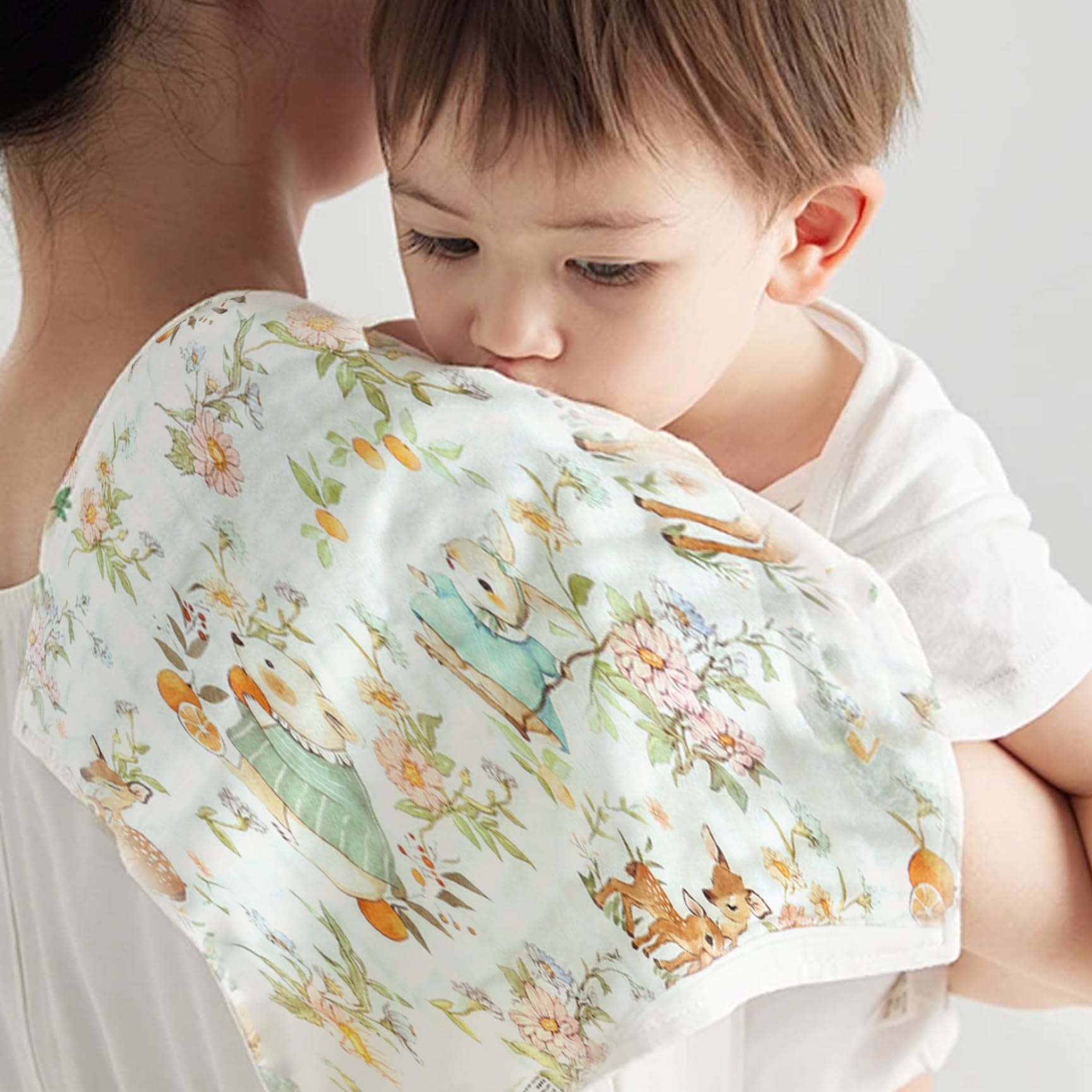 Gcroet Lot de 6 Chiffons à rots pour bébé, 20 x 10 cm, Chiffons à rots en Mousseline Douce et absorbante avec Corde de Suspension, multifonctionnels respectueux la Peau pour bébés, Nouveau-nés.