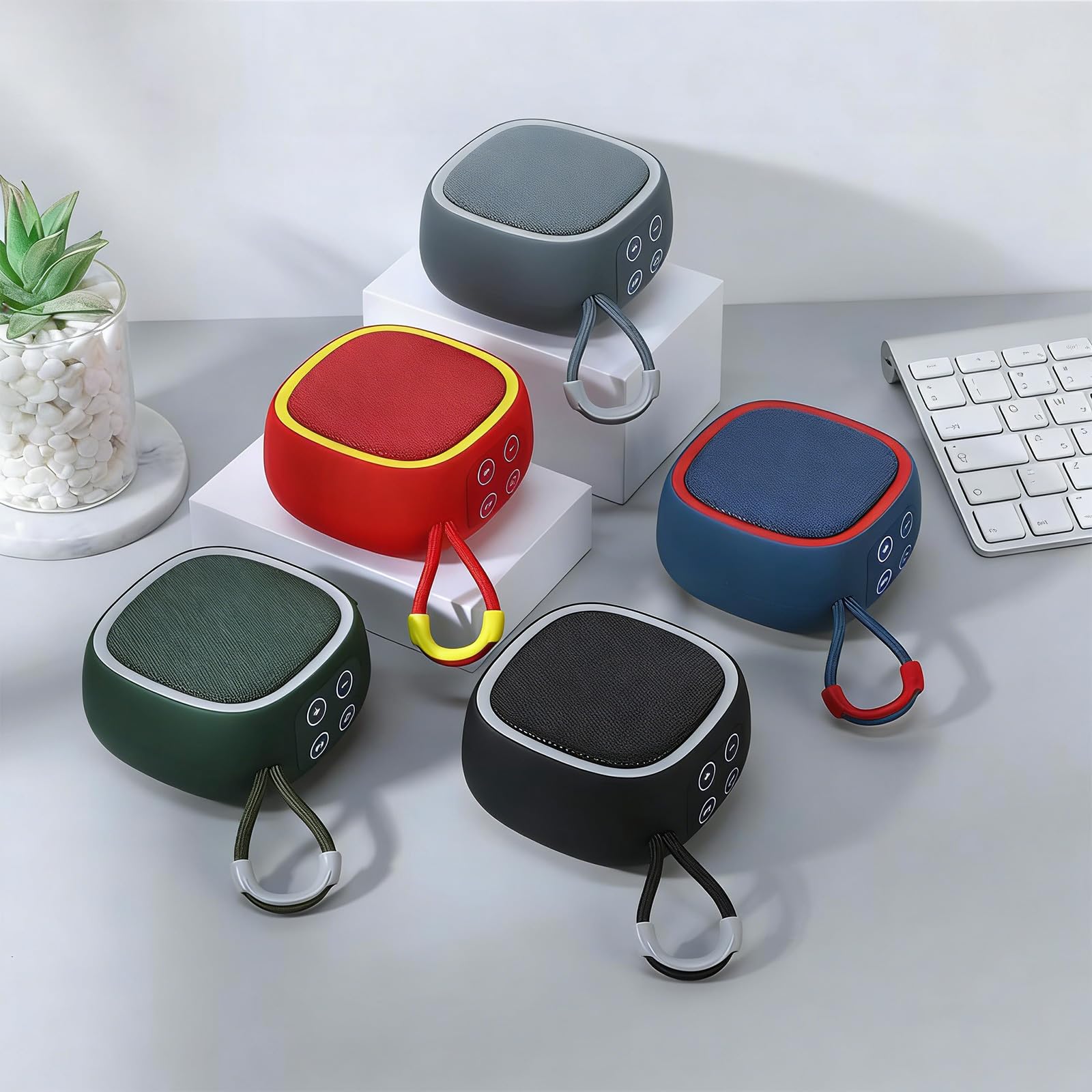 Cassa Bluetooth portatile personalizzata con foto, nome o logo – Altoparlante compatto con maniglia per escursioni, viaggi – Cassa wireless personalizzata regalo uomo, donna, idee affari (Nero)